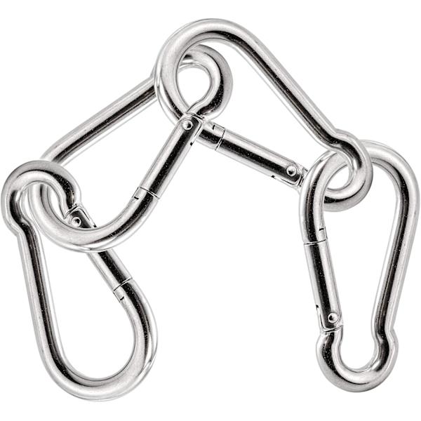 3 tum fjäderbelastad karbinhake i rostfritt stål, 4-pack
