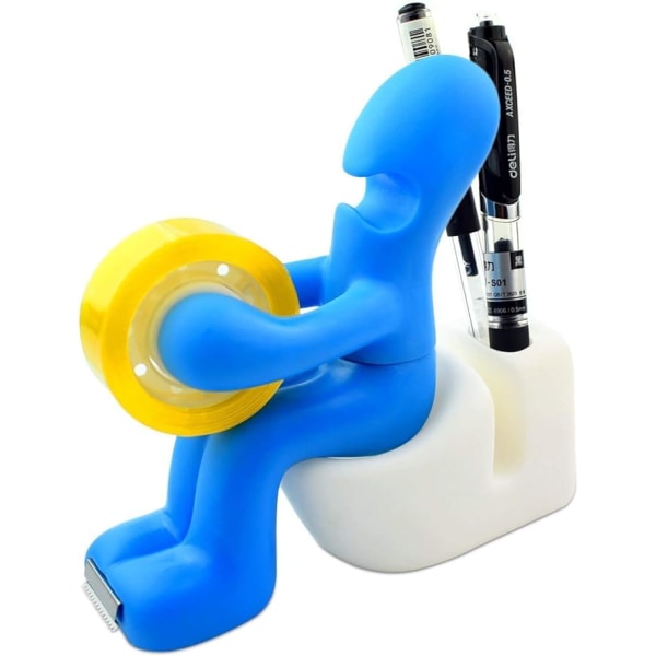 (blå) Kontorrekvisita - morsom tape dispenser - holder - morsom og