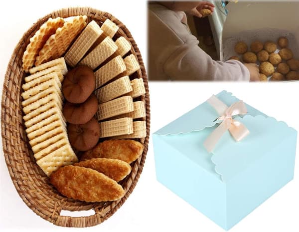(Enfärgad) Presentaskar, Set om 4 Dekorativa Godisaskar,