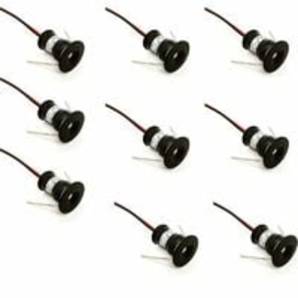 9 stk. sorte Sæt med 9 mini LED-spots 12 V 1 W indbygget