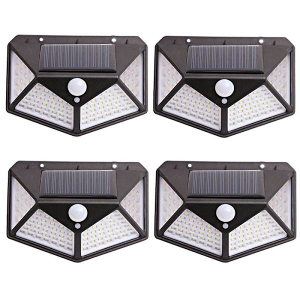 Utomhus solcellslampa rörelsesensor【4-pack med 100 LED】 Vattentät