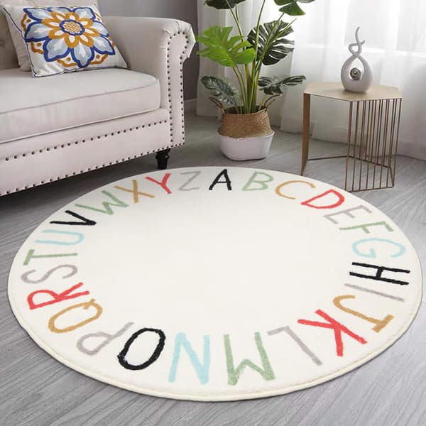 Lekmatta för barn, rund regnbåge, 100 cm, flerfärgad