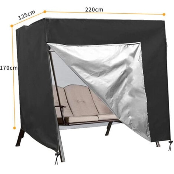 (220×125×170CM) Swing Cover til Havegynge, Vandtæt Oxford Swing Cover, Anti-UV Swing Cover, Udendørs Swing Beskyttelsesbetræk