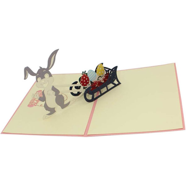 1 stk. Påskehilsenbrev Trykning Kanin Kort 3D