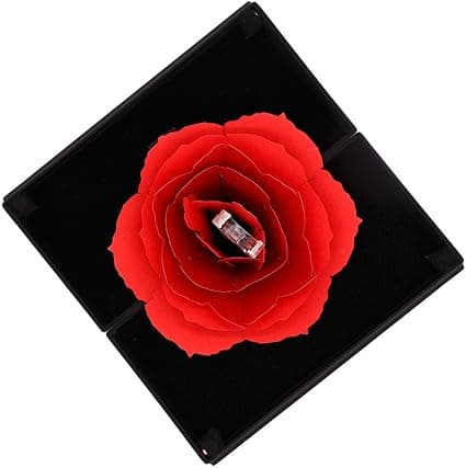 Rosa (Svart) Roterende Ringboks, 3D Pop-up Rosa Ringboks for
