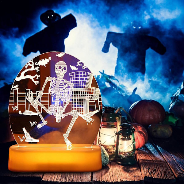 Halloween Bordlampa - Skelett Pumpa Skräckfågel 3D LED-lampor