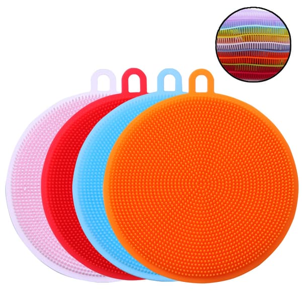 4-pack Silikon Diskborste, Antibakteriell Silikon Diskmaskin