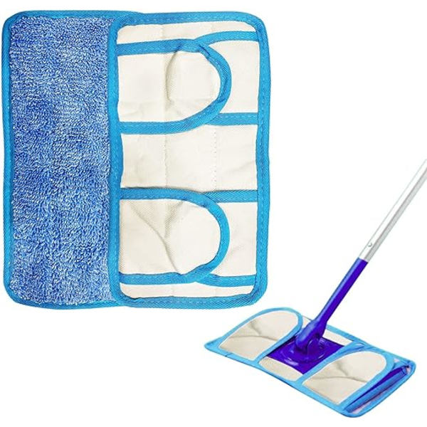 2 mikrofibermopper, gjenbrukbar mopp, vaskbar mopp, for stue,