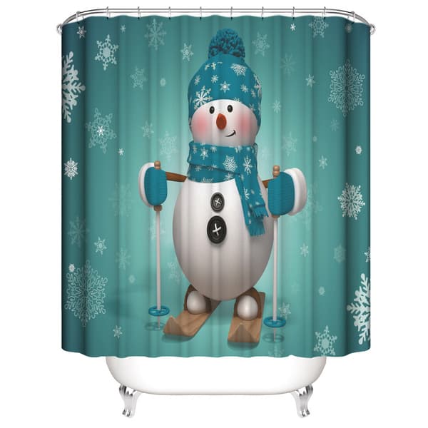 4-pack Grön Jultomte Duschdraperi Set 70,8 × 70,8