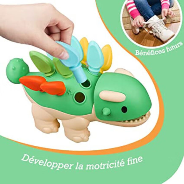 1 stk Dinosaurspill - Montessori Sansestimulerende Leke Finmotorikk