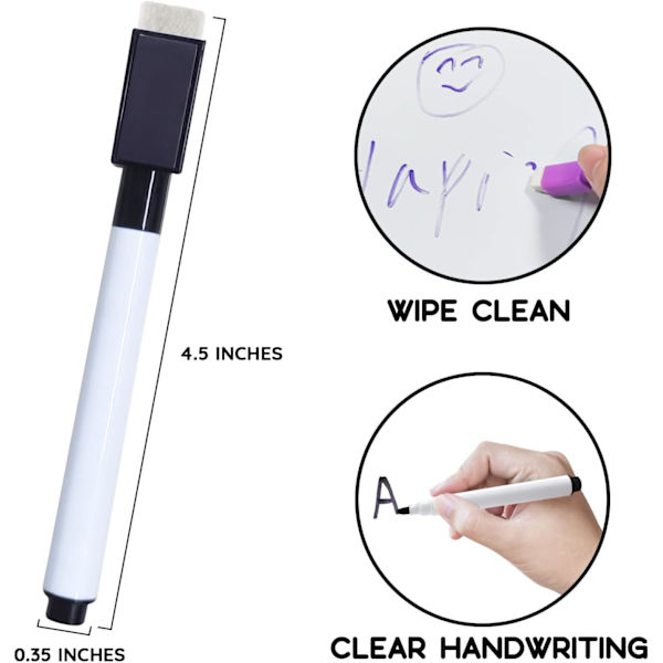 Suddbara whiteboard-krita filt, 10 stycken suddbara stenfilt med låg lukt