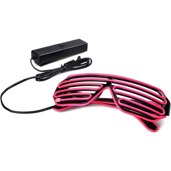 (Rosa) Neon Rave-briller El Wire Blinkende LED-solbriller lyser opp