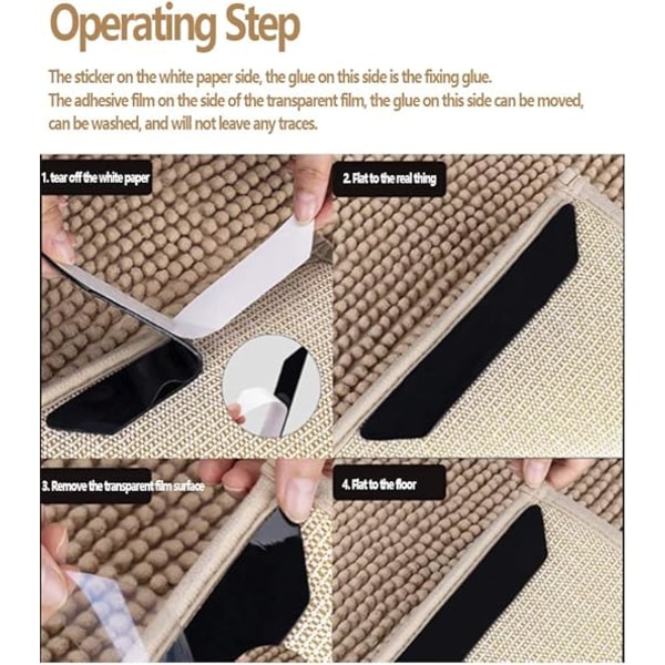Anti-slip sort måtte, gulvmåtte, fastgjort, vaskbar med vand