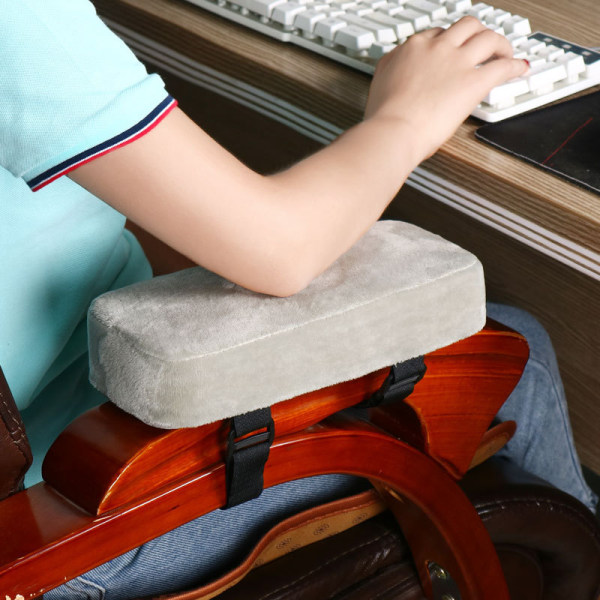 (Grå) 5CM Ekstra Tyk Bil Stol Armlæn Pude Albuebeskytter Stress Relief Kontorstol Gaming Stol Armlæn Memory F