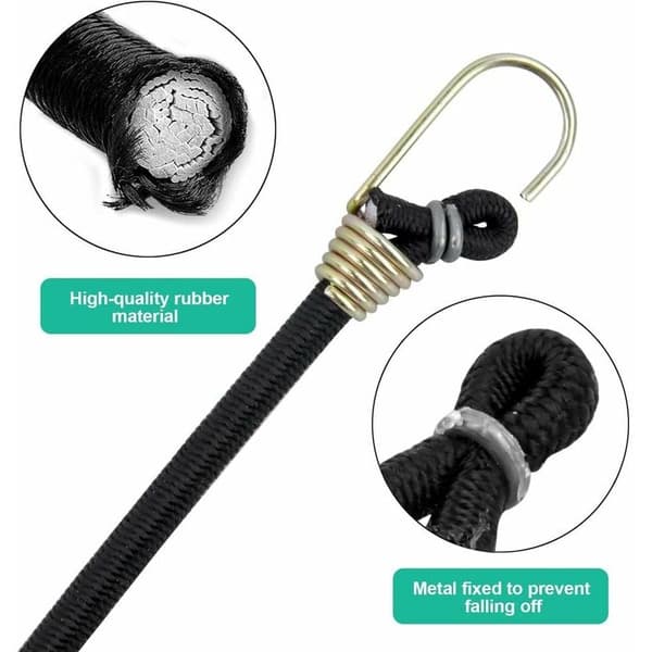 10 st Spännare med Krokar Mini Elastisk Högpresterande Universell
