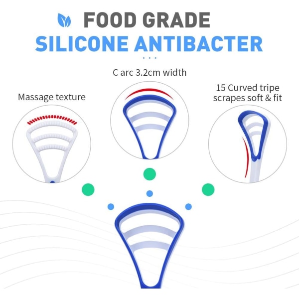 Tunge-børste Tungerenser (Pakke med 3 farger) (Pakke med 3)