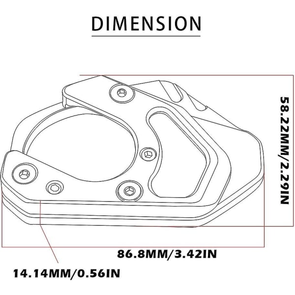 Motorsykkel CNC Aluminium Forstørr Sidestøttestøtte for Duke 125 200 250 390 690/ RC 125 200 250 390/950 Adventure S/990 Adventure R S/690 Enduro R SMC