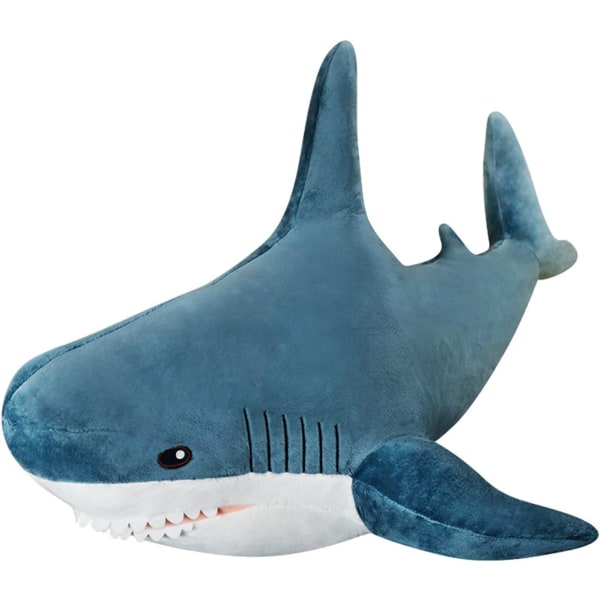 (80 cm/31,49 tum, blå) Giant Shark Plyschkudde Mjuk fylld Anima