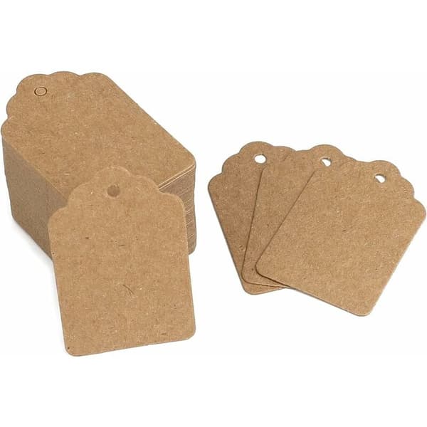 200 kpl Kraft-hintalappuja 3,2x5 cm