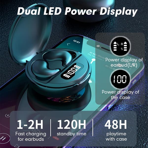 YYK790 Trådløse Bluetooth In-Ear Sleep Earbuds, Mindste Mini Earbuds til Sidesovere