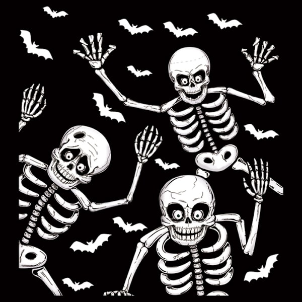 Halloween Väggdekaler Set Tätning Skalle Dekaler Avtagbara Statiska