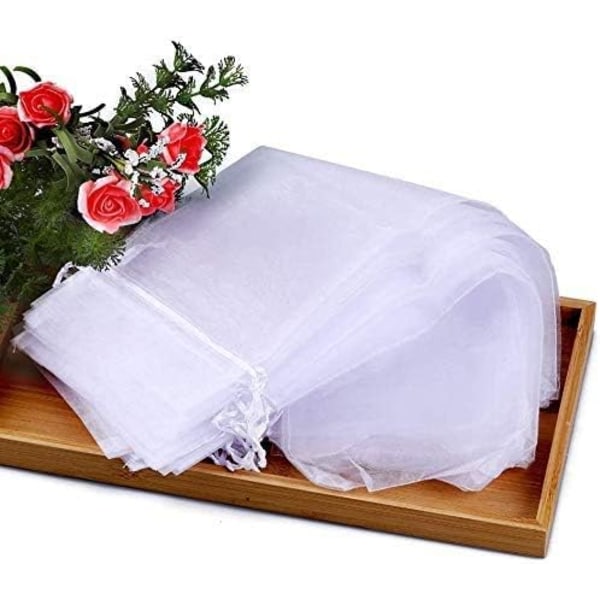 30 stk. Organza Vinposer - 14 x 37 CM Hvidvinsflaske Gave