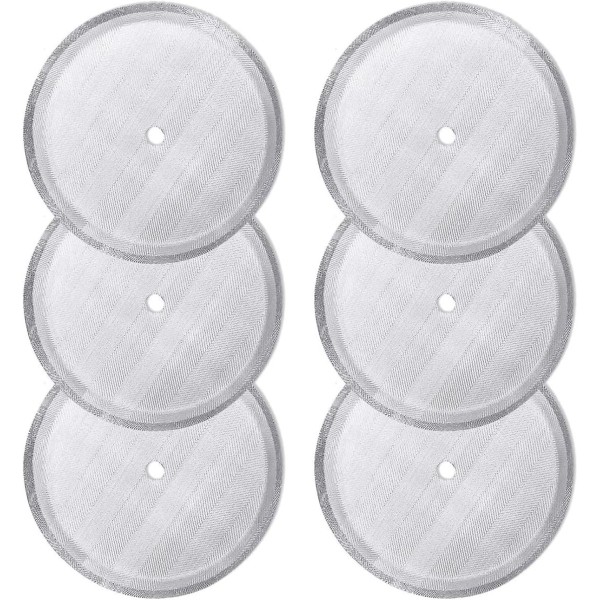 6 stk. fransk presse-erstatningsfilter, genanvendelige rustfrit stål mesh-filtre til universelle 1000 ml/34 oz/8 kopper fransk presse-kaffemaskiner