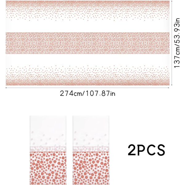 2 stk. Plastik Dug, Polka Dot Dug, Rektangulær