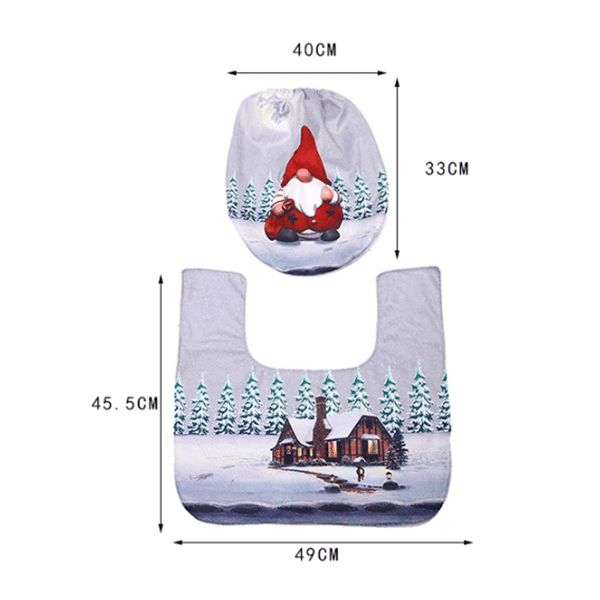 Toalettlock + Toalettmatta (Grå) Julmatta Bad