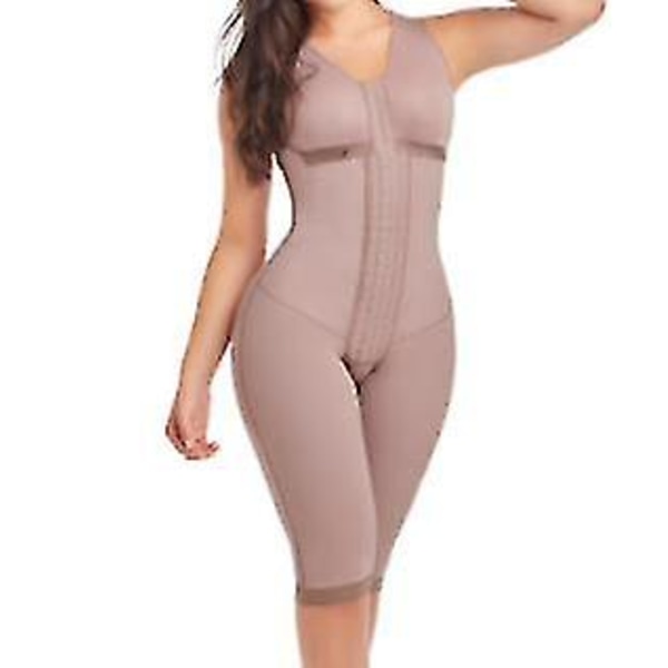 Fajas Colombianas Post Surgery Compression Long Bodysuit Hook And Eupport Spanx Shapewear Thigh Trimmer Beige XL