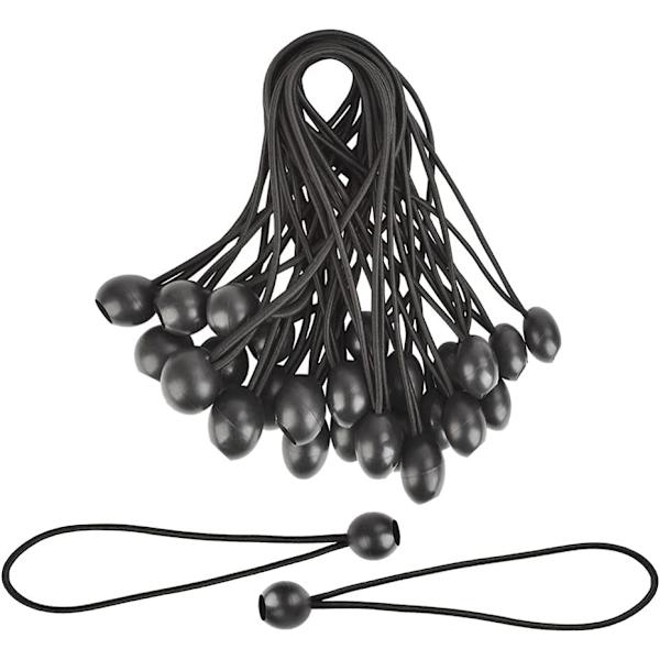 30 stk Sorte Elastiske Bolde med Perler Bagage Elastisk Rebtelt