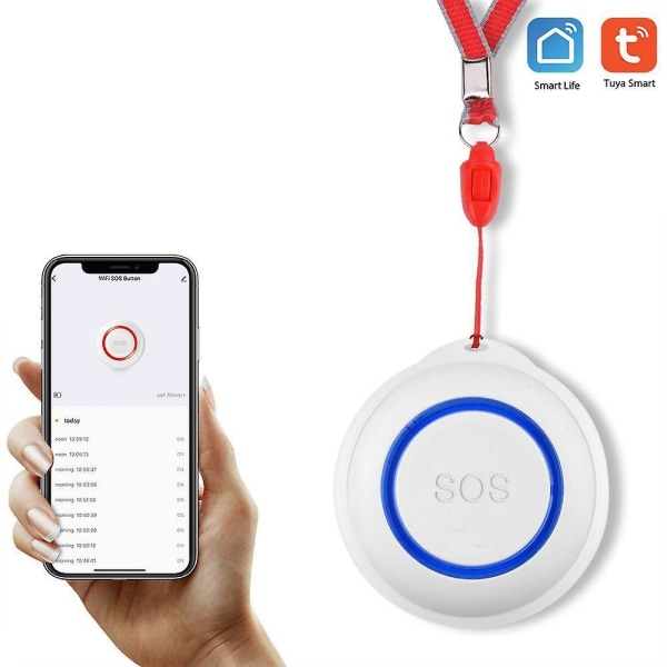 Tuya Wifi Smart Sos Emergency Button Alarm For Disabled Pager System, Use With Tuya Wifi