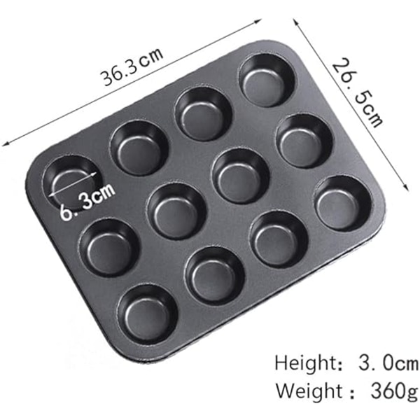 Non-stick kageform 12 kulstofstål, brødform med non-stick