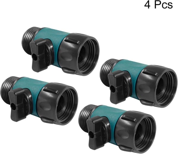 4-pack Trädgårdsslang Avstängningsventil i Plast, 3/4'', 4-pack