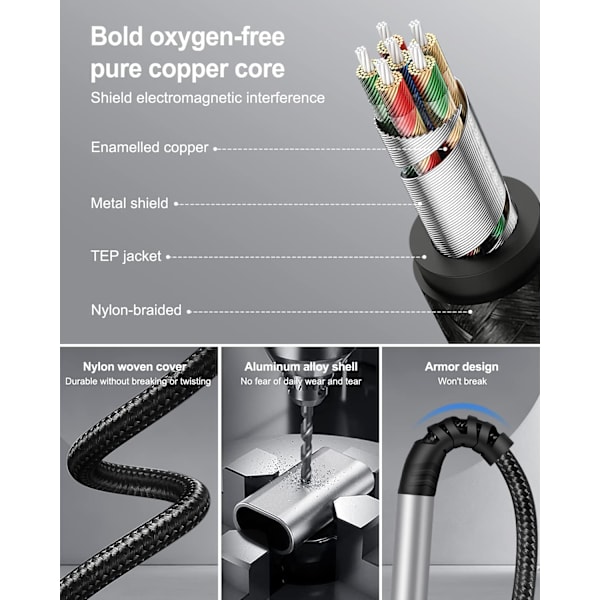Billadapterkabel til iPhone, 1m stereo han lightning