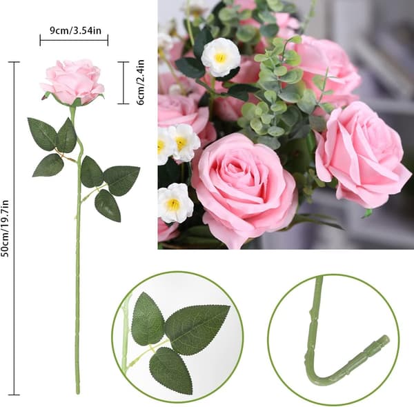 Kunstig Rose Silkeblomster Bukett Hjem Kontor Bryllup