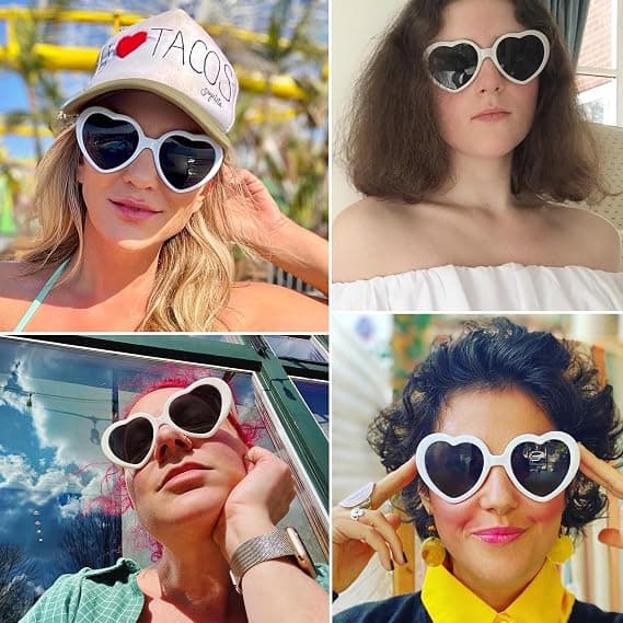Hjerte solbriller til kvinder mænd Oversized Trendy Love Shaped Sungl