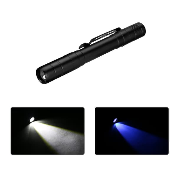 1 kpl LED-mini taskulamppu valkoinen violetti kaksoisvalolähde