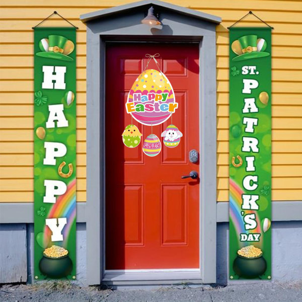 Påskdekorationer för vägg, Happy Easter-skyltar, vårlov, inomhus och utomhus