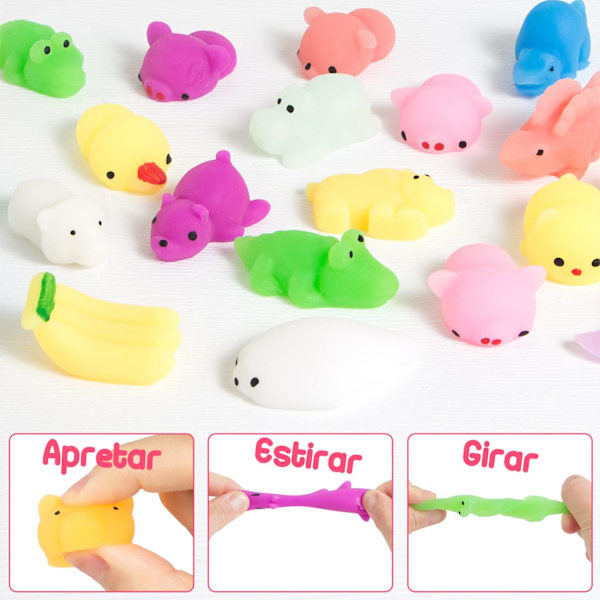 64-pack Fidget Toys, Sensoriska Leksaker för Barnkalas, Mjuka Mochi Squishy Leksaker för Stressavlastning
