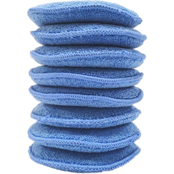 8 dynor för vaxapplicering - i mikrofibrer - blå - 12 cm