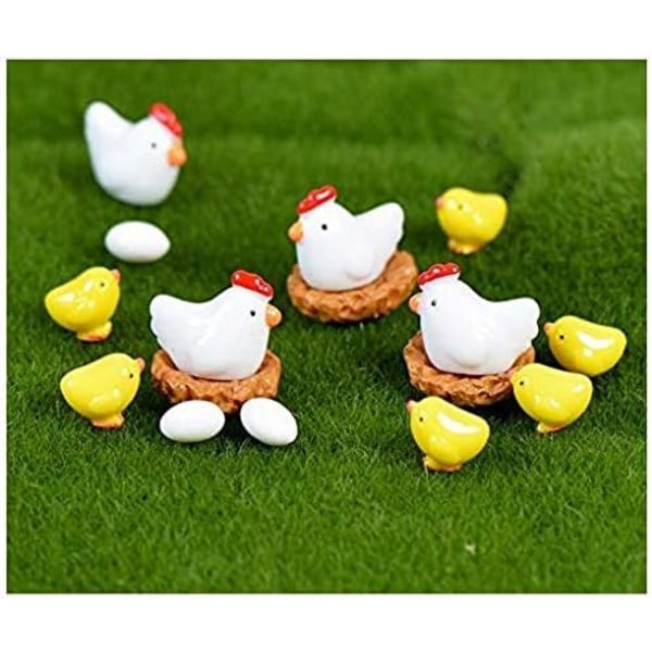 16 kpl Mikromaiseman Miniatyyrieläimet Resin Hen Hen
