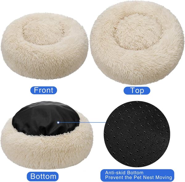 Rund Hundebed Kattepude Donut Bed, Hundebed til Katte,