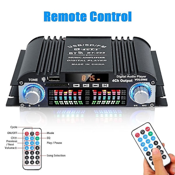 Bt-998 Hifi Digital Audioforstærker LCD-display Classd Power Ampl