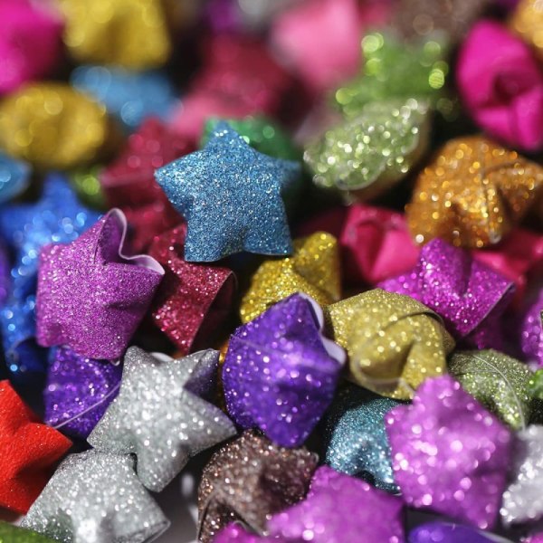 20 farger 800 ark glitrende diamant folding star papirsett