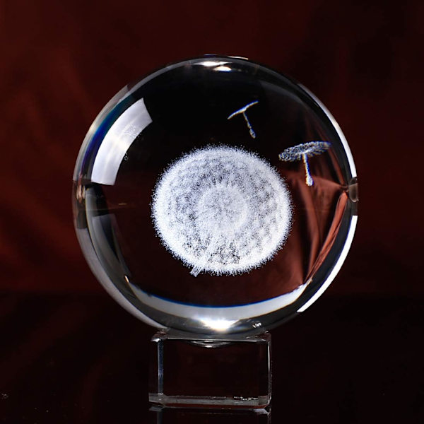 1 Stycke Kristallglaskula Pappersvikt med Glas