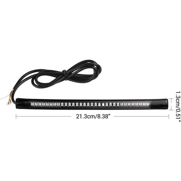 2 stk. Motorcykel LED Baglygte Bar, Slank Fleksibel Lysstribe