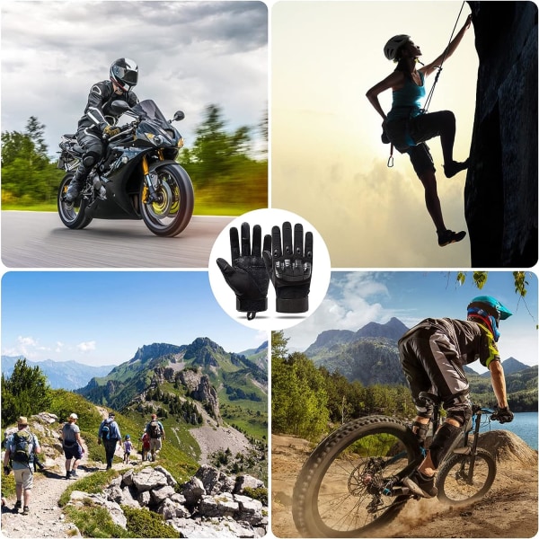 (Svart L)Motorcykelhandskar Taktiska handskar, handskar med hårda
