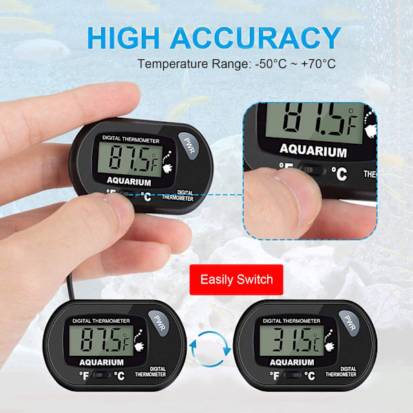 Digital Akvarietermometer - LCD viser akvarietermometer