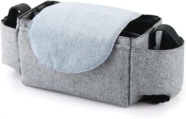Babyvogn koppholderpose (gråblå), stor kapasitetspose,